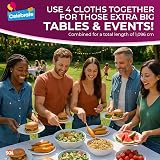 SOL 4pk White Table Cloth Rectangular 274x137cm Heavy Duty Plastic view 8