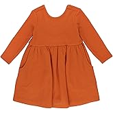 RuffleButts Baby/Toddler Girls Long Sleeve Knit Twirl Dress