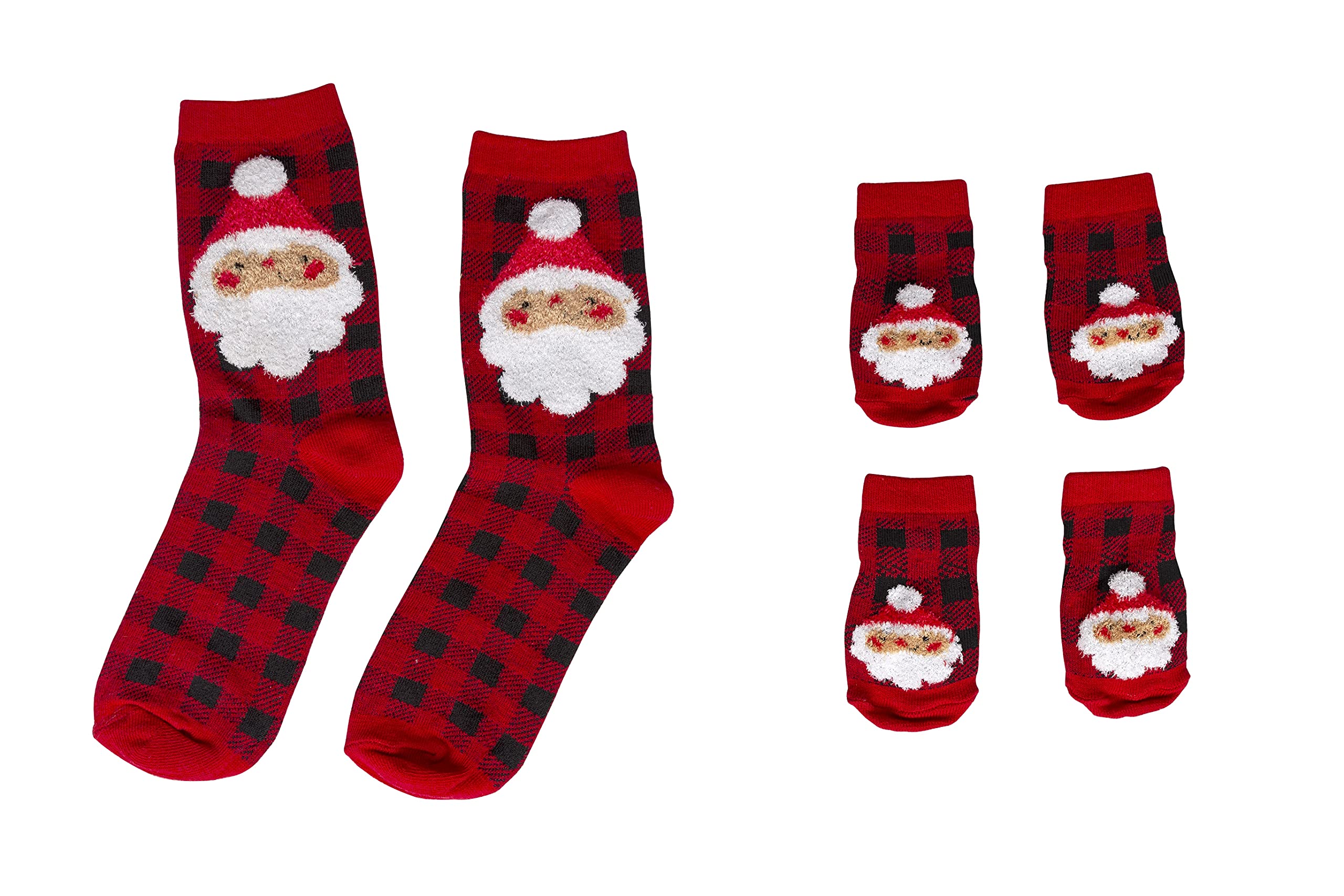 Pearhead Human and Dog Christmas Socks, Matching Pet Owner and Pet Apparel, Novelty Holiday Santa Claus Socks, Unisex One Size Fun Socks, Pet Lover Gifts, Christmas Stocking Stuffer