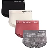 Reebok Womens Briefs Underwear - 4 Pack Performance Stretch High Cut Brief Panties - Soft Seamless Underwear for Women