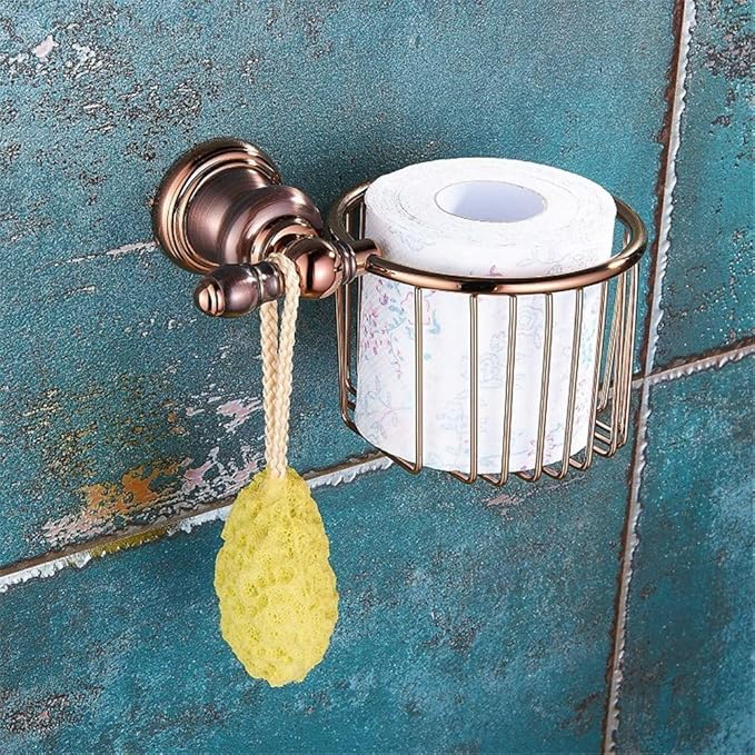 T-YSPJ Toallero de baño antiguo de cobre dorado rosa ...