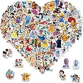 100PCS Disney Mix Cartoon Stickers, Cute Waterproof Vinyl Decal for Teen Kids Adult Girl Notebook, Laptop, Travel Case, Phone, Bike, Water Bottle, Guitar, Computer, Skateboard (100pcs dsn)