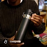 Stanley 1.06L Quick Flip Stainless Steel Water Bottle Black 18h Cold 2.5d Ice view 5