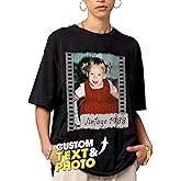 H-DEWALL Custom T Shirts 90s Vintage Design Your Own Photo Bootleg Rap Tee Gifts for Boyfriend Birthday Shirts for Men