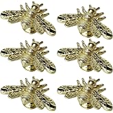 ROSDMDE Vintage Bee Drawer Knobs 6pcs Drawer Handle Pulls Dresser Decoration Drawer Handles for Cupboard Wardrobe Cabinet Kitchen Bathroom Drawer Door Hardware (Gold)