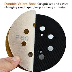 Aiyard 5-Inch 8-Hole Hook and Loop Sanding Discs