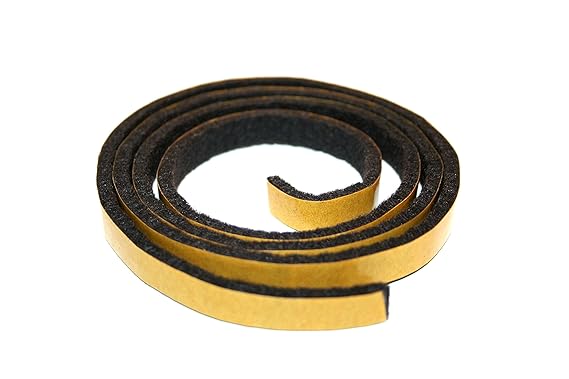 GleitGut Filzband selbstklebend - Länge: 3 m auf der Rolle - Filzklebeband Meterware - Breite: 15 mm Filzstärke: 3 mm schwarz