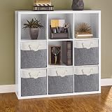 Mangata Canvas Storage Boxes 33x38x33cm Set of 4 Grey White Large Foldable view 6