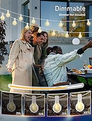 25Ft LED Outdoor String Lights Christmas, G40 Globe