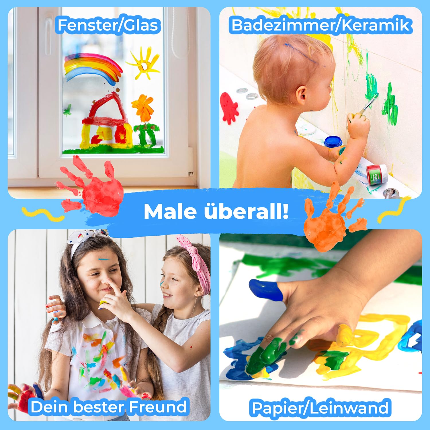 colozoo Baby Fingerfarben-Set - Waschbares Malset für Kleinkinder 8x100ml 5