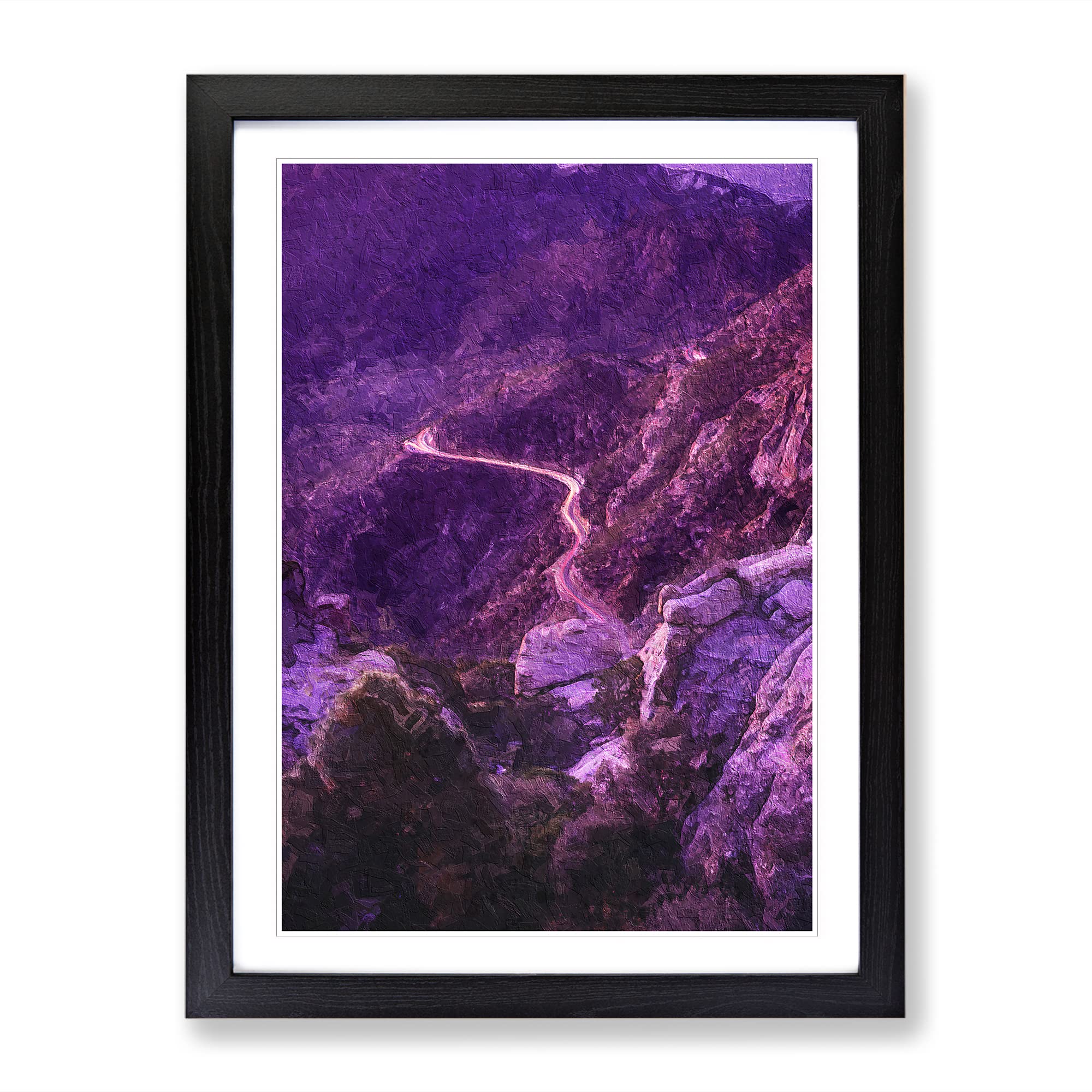 Road To Mount Lemmon In Arizona Modern Framed Wall Art Print, Ready to Hang Picture for Living Room Bedroom Home Office Décor, Black A3 (34 x 46 cm)