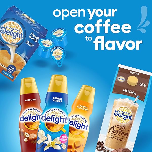 INTERNATIONAL DELIGHT FRENCH VANILLA, SINGLE-SERVE COFFEE CREAMERS, SHELF STABLE NON-DAIRY FLAVORED COFFEE CREAMER, 288 COUNT