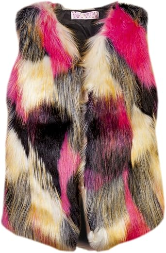 doudoune sans manche fausse fourrure