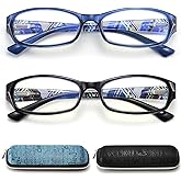 RaoOG Reading Glasses for Women with Spring hinges 1.25 Professional Computer Readers with Blue Light Protection and Case