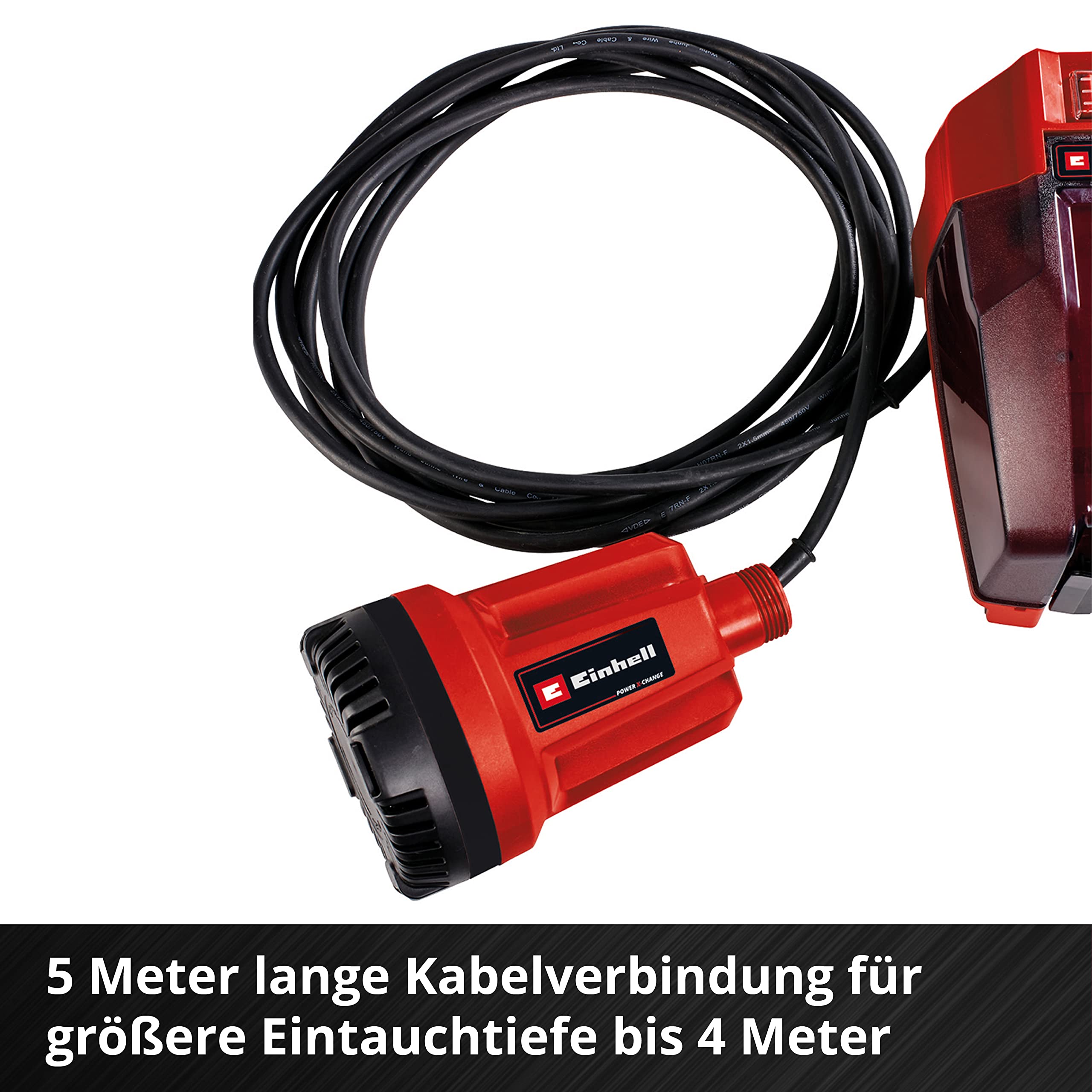 Einhell Akku-Klarwasserpumpe GE-SP 18 Li-Solo Power X-Change (Lithium-Ionen, 18 V, max. Förderhöhe 8 m, max. 5.000 l/Std., 5 m Verbindungskabel, ohne Akku und Ladegerät) 7
