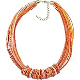 Bocar Chunky Statement Colorful Seed Beads Women Choker Collar Necklace