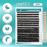 GEMERRY DIY Cluster Eyelash Extensions Kit 280 Pcs 0.07D 10-18 Mix for Beginners view 2