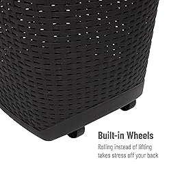 Mind Reader 60L Rolling Laundry Hamper, Clothes