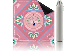 Mikccer Mahjong Mat, 32.2x32.2 Inch Non-Slip Noise Reduction Mahjong Table Mat, Perfect for Poker/Board Games/Card Games/Dominoes,with Carrying Bag, Pink