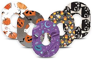 ExpressionMed - Adhesive Patches for Dexcom G7 (Pack of 5) - Made in The USA, Waterproof, Non-Fraying, Pre-Cut CGM Sensor Tapes (Halloween 2024)