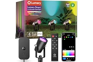 Lumary 56FT Smart Outdoor Spot Lights Gen2, 6 Pack RGBAIWW Color Changing Landscape Lights Low Voltage, Christmas Outdoor Lights for Yard, Festival, Work with Alexa & Google Assistant