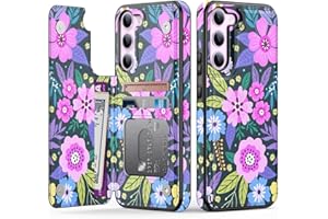 Goodon for Samsung Galaxy S23 Case Wallet - Flip Folio Leather Cover with Trendy Floral Design, 3 Card Slots & Kickstand Function, Protective Phone Case for Women and Girls - Vibrant Flowers