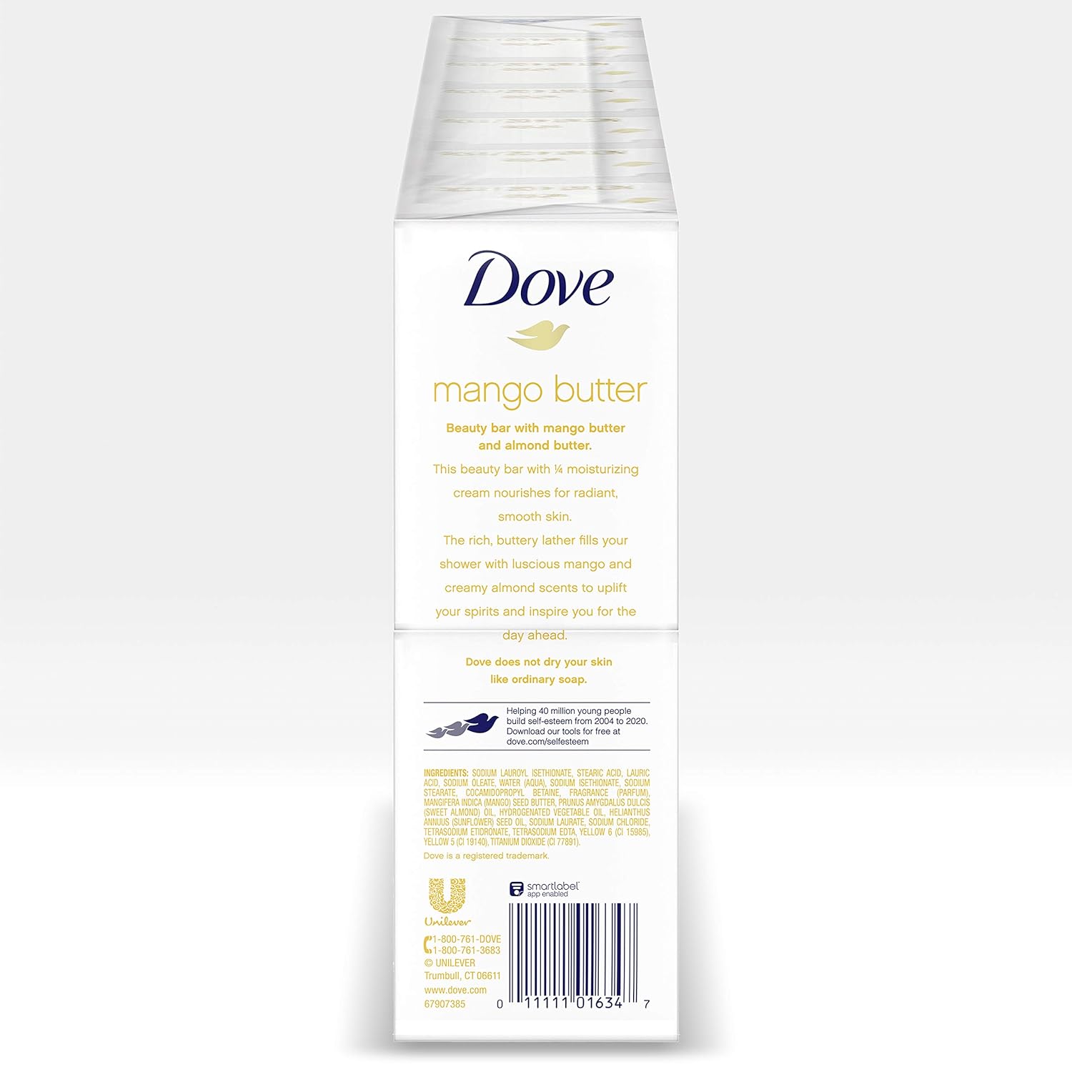 Dove Beauty Bar To Moisturize Dry Skin With Mango Butter More Moisturizing Than Bar Soap 3.75 oz 14 Bars : Beauty