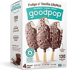 GoodPop - Dairy Free Fudge N' Vanilla Crunch Bars - Non-GMO, Gluten Free, 4 Count