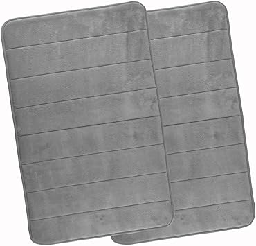 Wohndirect Duft Badezimmerteppich 2er Set 50x80cm 50x80cm Rutschfester Badvorleger Waschbar Schnelltrocknend Badteppich Furs Badezimmer 2er Set 50x80cm 50x80cm Grau Amazon De Kuche Haushalt