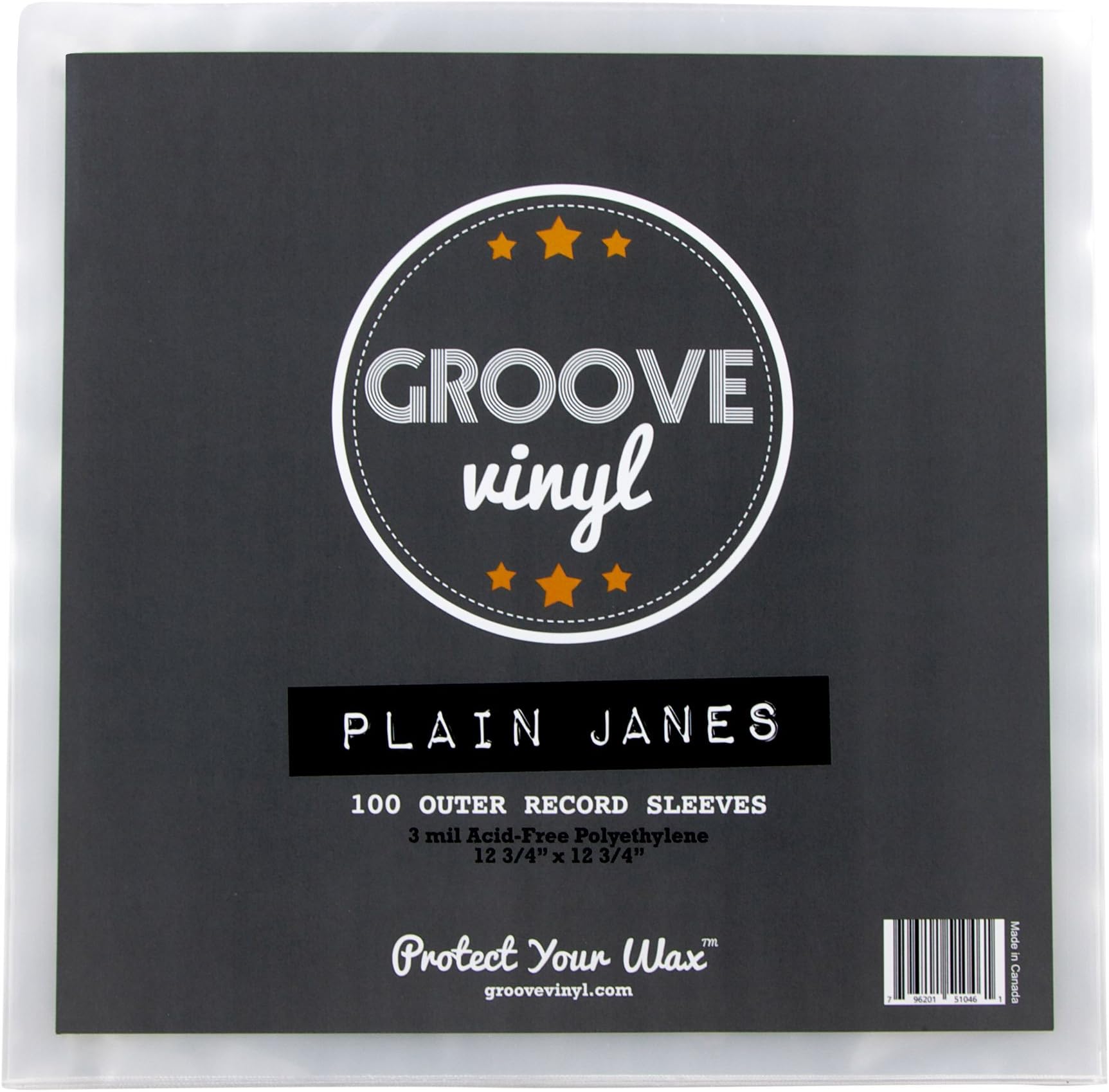 Groove Vinyl 100 Vinyl Record Sleeves | 12.75" x 12.75" | 3 Mil Clear Album Sleeves | Fits 12 Inch Single, Double, and Gatefold LPs | Protect Your Record Collection
