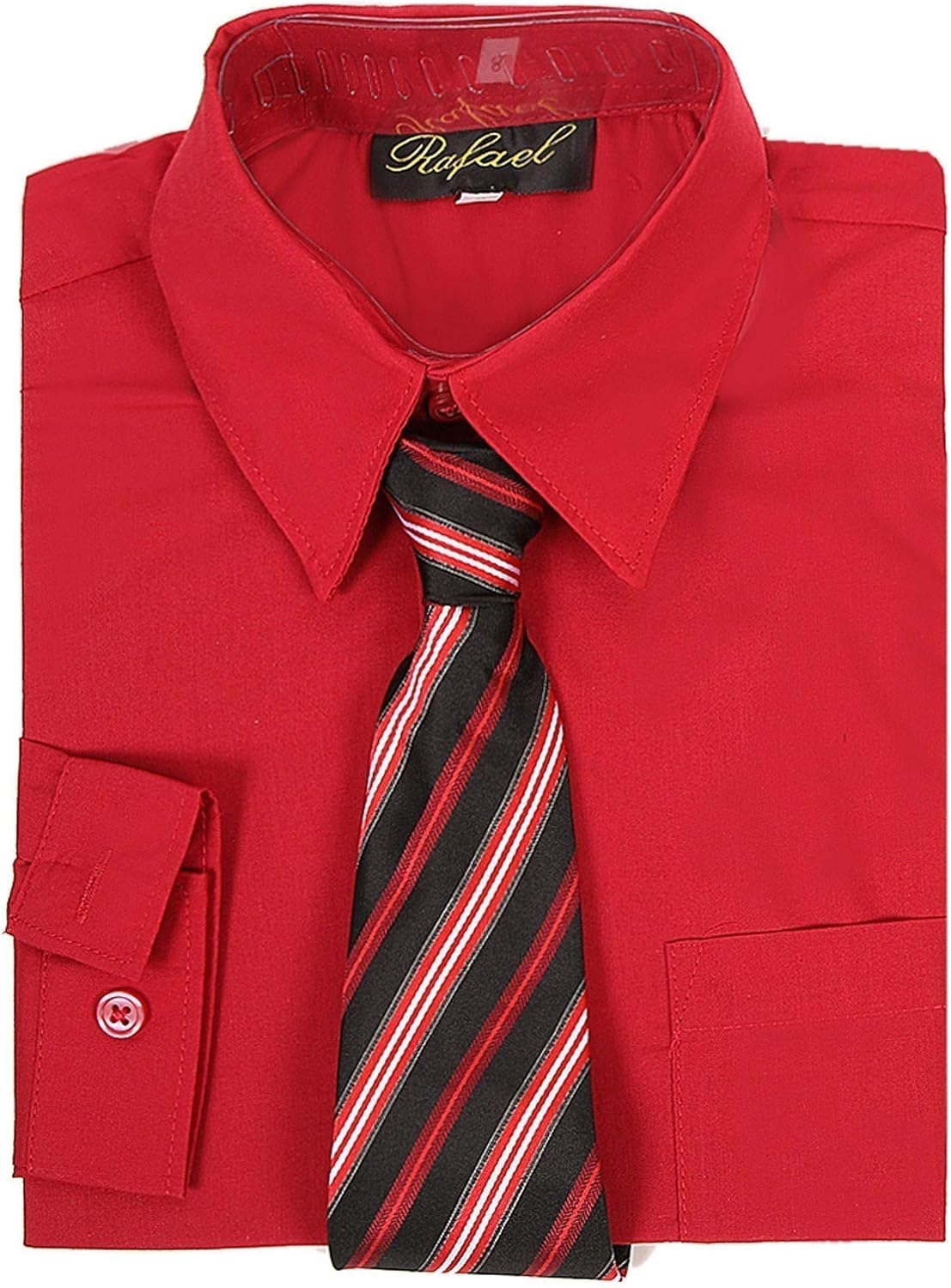 red and black striped dress shirt