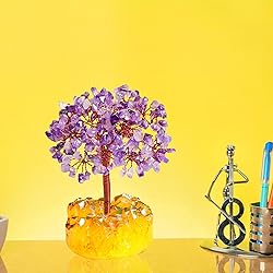 YATSKIA Amethyst Healing Crystals Copper Money Tree