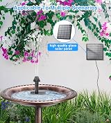 SZMP Solar Fountain Kit 2026 Glass Panel 10 Nozzles 9.84ft Cord Garden Pond view 6