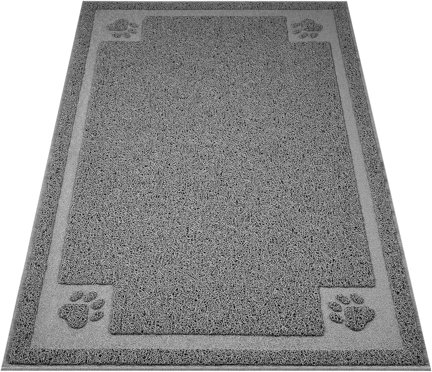UPSKY Large Cat Litter Mat Trapper 35.5"×23.5" Traps Litter from Box and Paws Scatter Control for Litter Box Soft on Sensitive Kitty Paws Easy to Clean Durable (Grey)