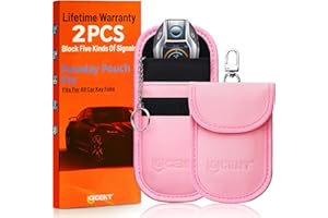 GICENT 2 Pack Anti Theft 3.5" x5" RFID Car Key Fob Signal Blocking Faraday Pouch Fits for All Brands Vehicles,2024 Car Key Fob Faraday Bags Protector Cover RFID Key Fob Signal Blocker