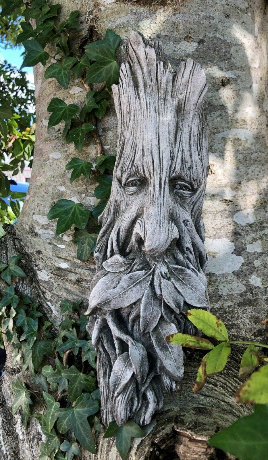 Discount Garden Statues Greenman Plaque 37cm Reconstituted Stone Ornament