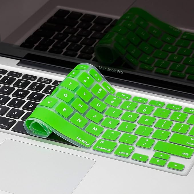 Kuzy Green Keyboard Cover Silicone Skin for MacBook Pro 13" 15" 17" (with or w/Out Retina