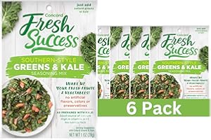 Concord Foods Southern-Style Greens and Kale Seasoning Mix Authentic Southern Flavors for Delicious, Smoky Kale and Collard Greens 1 oz (Pack of 6)