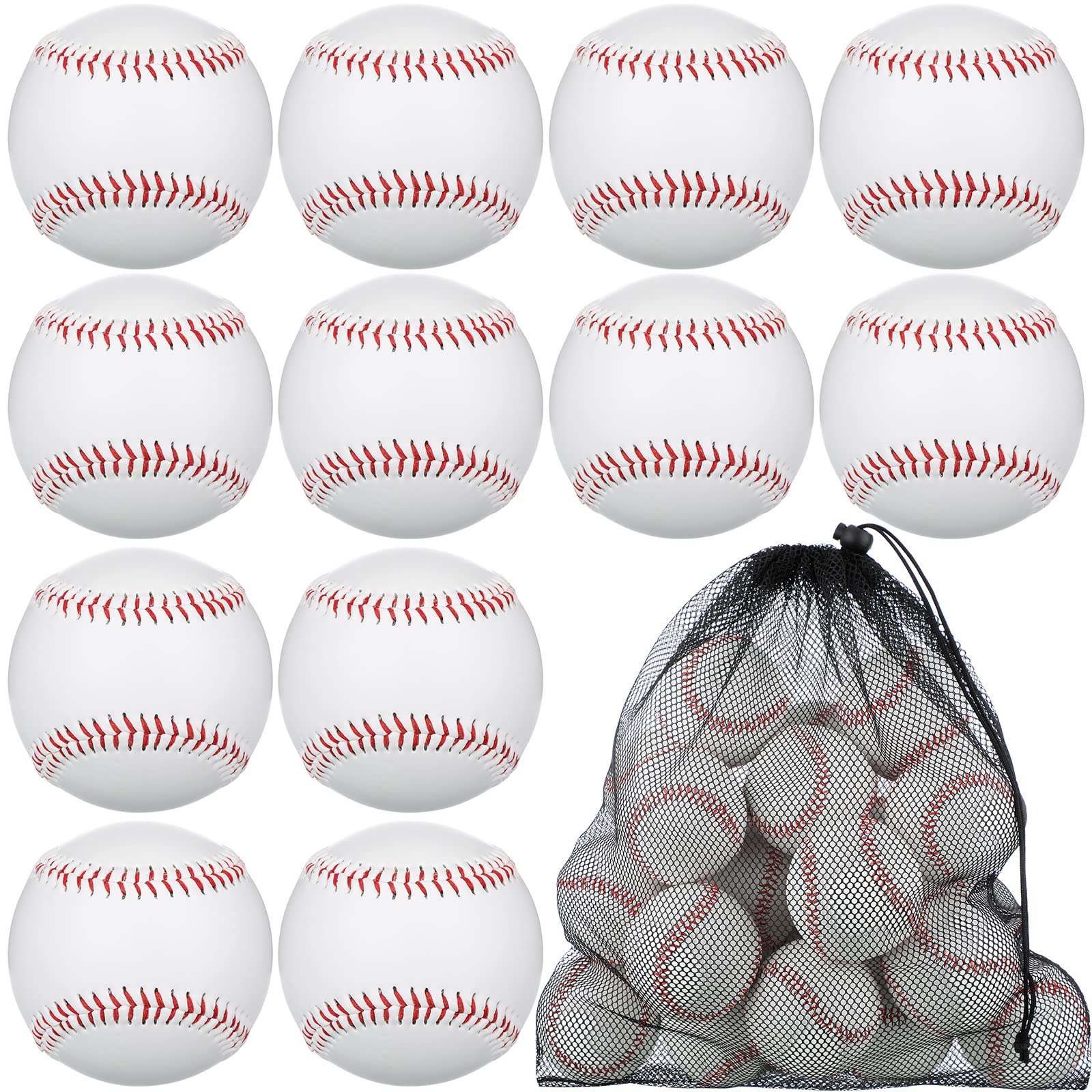 Photo 1 of Yunsailing 24 Pcs Standard Size Adult Baseballs Bulk Practice Training Balls Soft Blank Baseballs Unmarked Faux Leather Youth Ball for Official League School Party Gift
