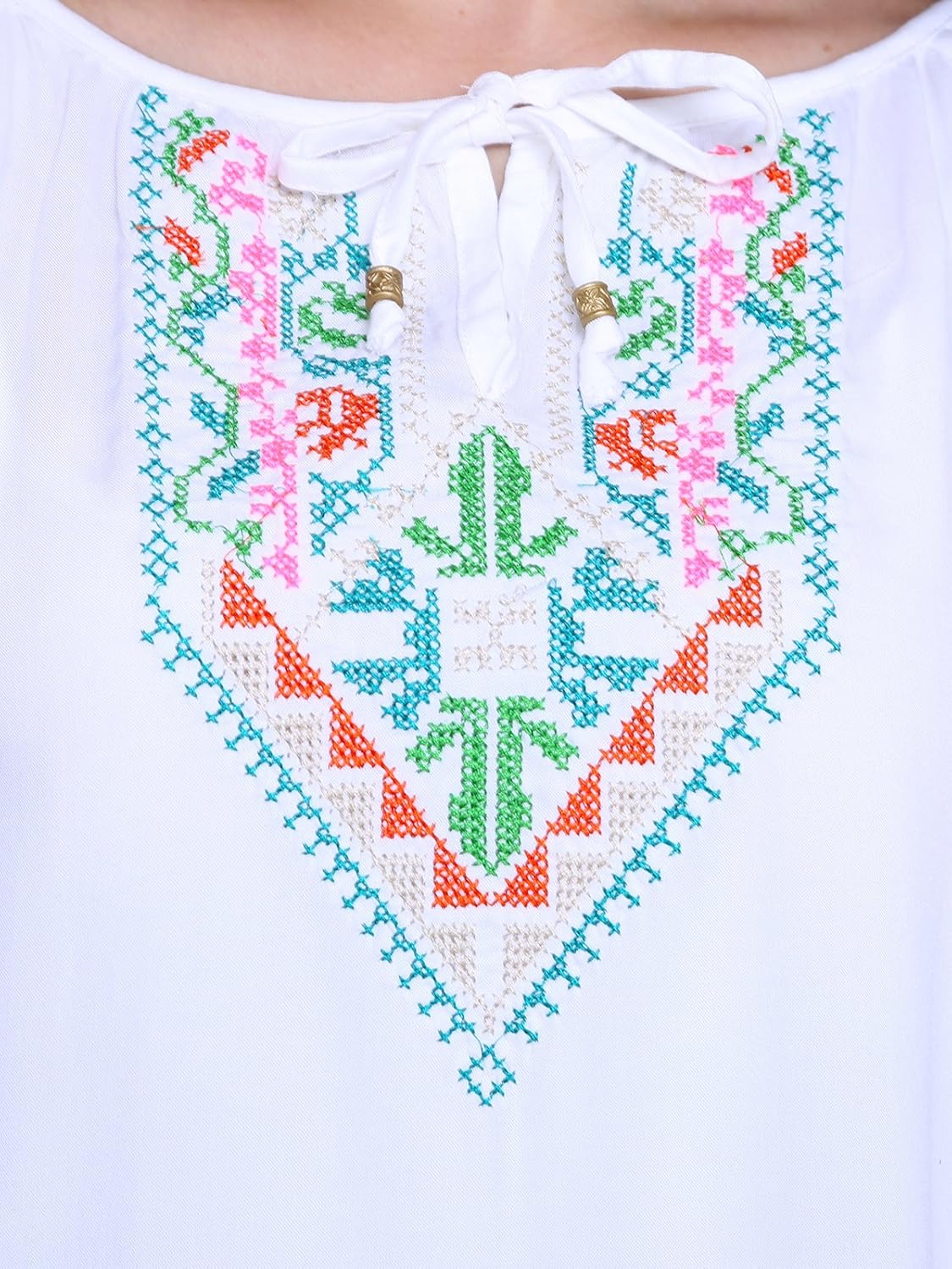 papsara white rayon women long top