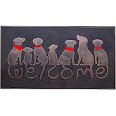 A1HC Rubber Welcome Doormat for Outdoor Indoor Entrance, Non-Slip Backing Front Door Mat for High Traffic Area Use, Fun Designed Entrymat, 18