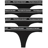 Victoria's Secret Women's Logo Cotton Thong Panties, Underwear Pack