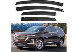 IMMORTAL GROUP Window Visor Compatible with Chevrolet (Chevy) Traverse 2018-2023, Rain Guard Tape-On Extra Durable Sun Wind Air Side Vent Window Deflector, 2018 2019 2020 2021 2022 2023