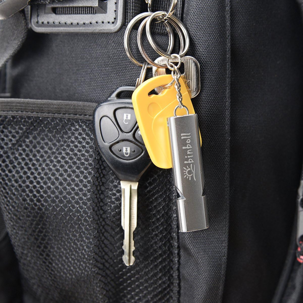 Binboll Double-Tube Whistle Aluminum Alloy Survival Whistle for Outdoor Needs Sports Referee Emergency : Sports & Outdoors