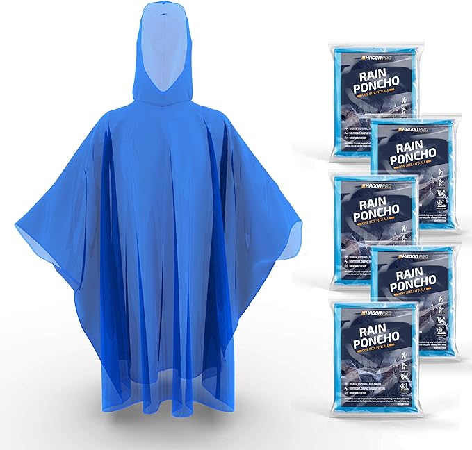 Teens. lazysunny Rain Poncho Disposable Ponchos for Adults Women