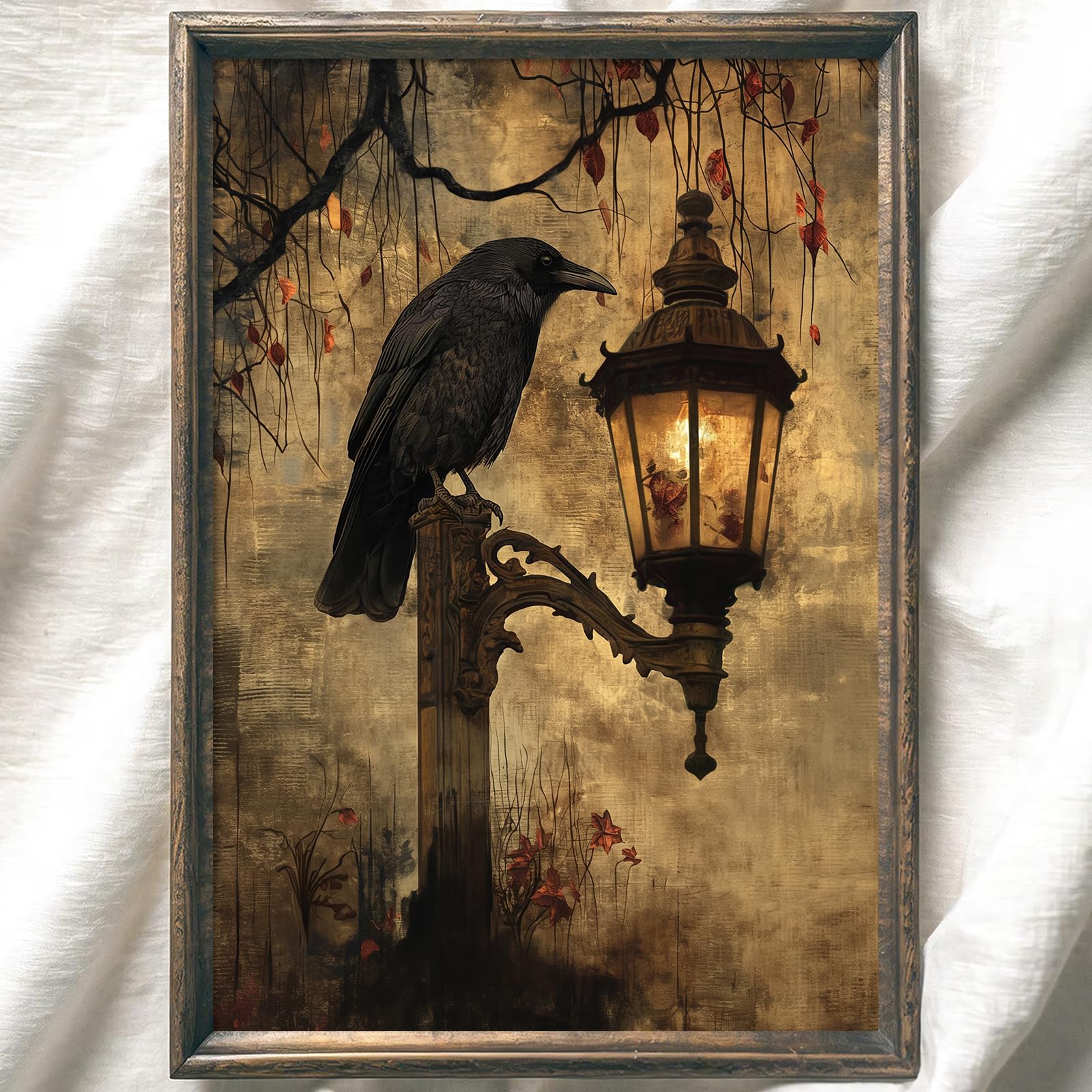 Dark Academia Raven Wall Art Moody Vintage Art Prints Gothic Raven ...