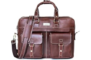 HULSH Handmade Genuine Leather briefcase for men 18 inches laptop bag premium leather finish | mens Leather Briefcase| Handmade Leather bag for men, Premium leather messenger bag for men