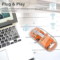 Wireless Mouse Bluetooth LED Clear Slim Silent