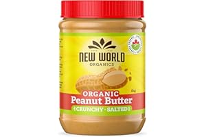 New World Foods Peanut Butter, Crunchy Salted Organic, 1Kg