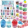 Okaybee 48 FL OZ Big Premade Slime Kit - 18 Pack With 6 Butter, 6 Cloud & 6 Clear Crystal Varieties - Party Favors for Kids, 56 Pcs Pack With Jelly Cube Add-ins